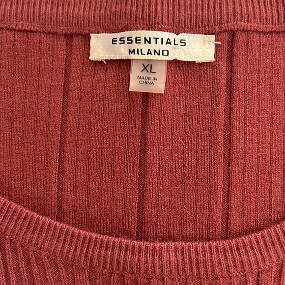 Essentials Milano Women's Pinkish Mauve Ribbed Sleeveless Knit Top Shirt Size XL - Picture 6 of 7